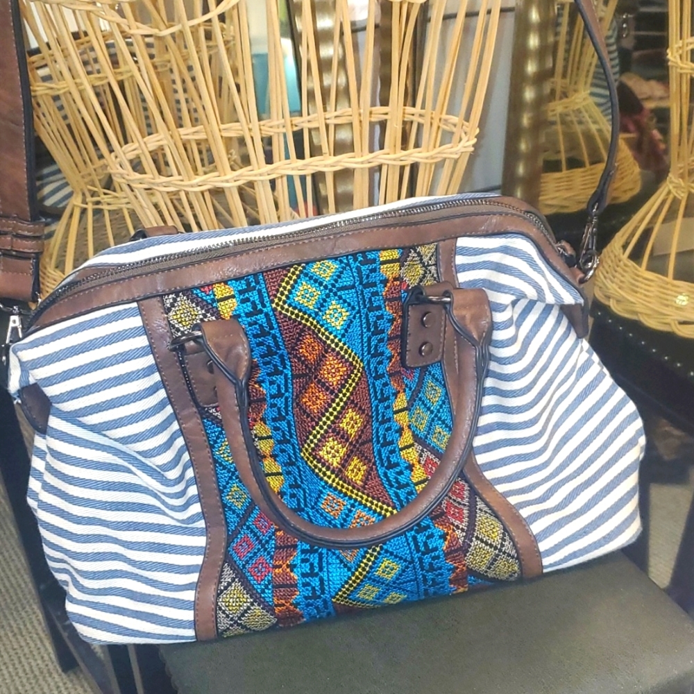 MMS Canvas Striped Purse